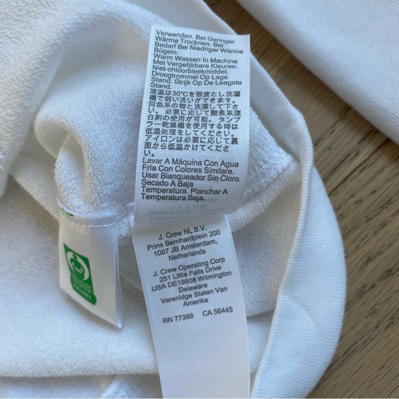 J. Crew Magic Rinse™ Hoodie with Heart, 100% Cotton, White/Navy, Oversized, XS/S - Picture 12 of 12